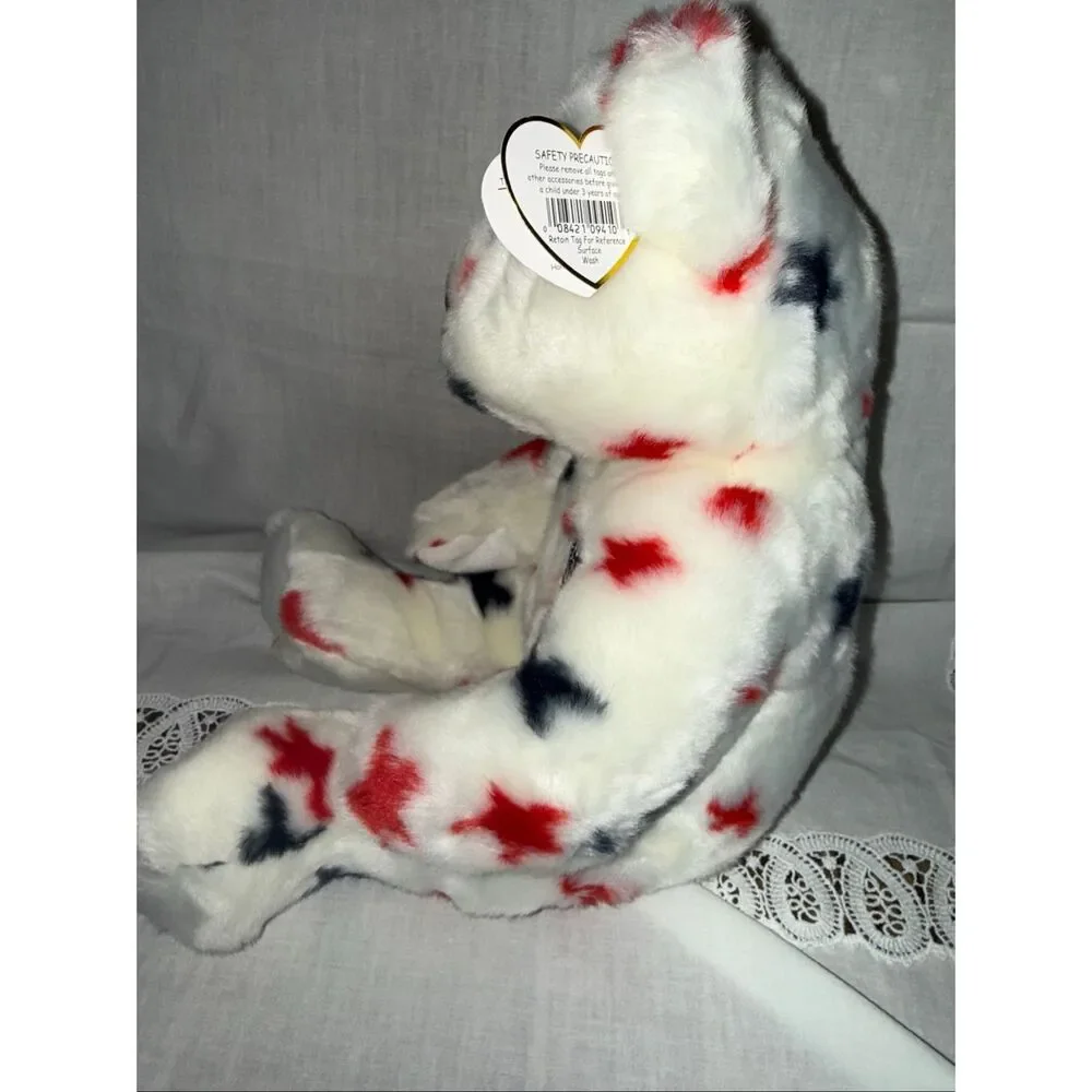 Ty Beanie Buddy Glory Bear 2001 Red White Blue Stars Flag USA Mint Tags 15” TyLO